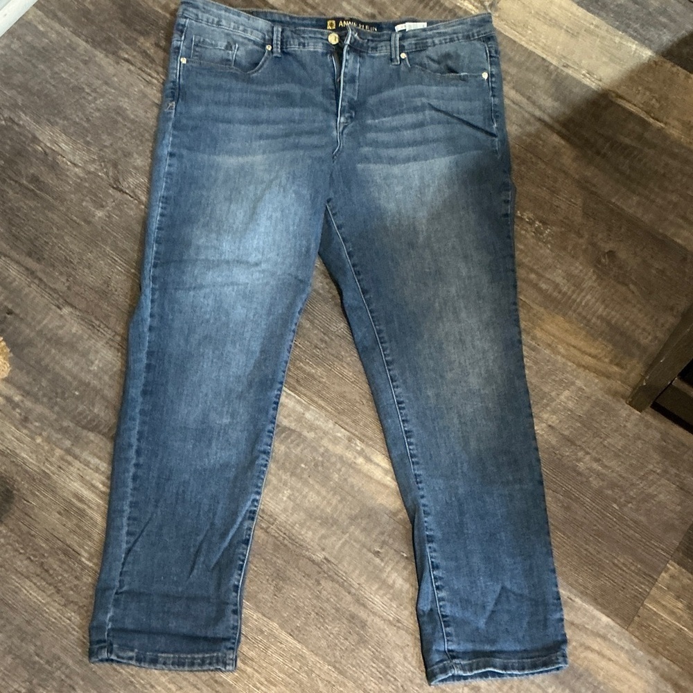 Anne Klein Dark Blue Straight Leg Jeans